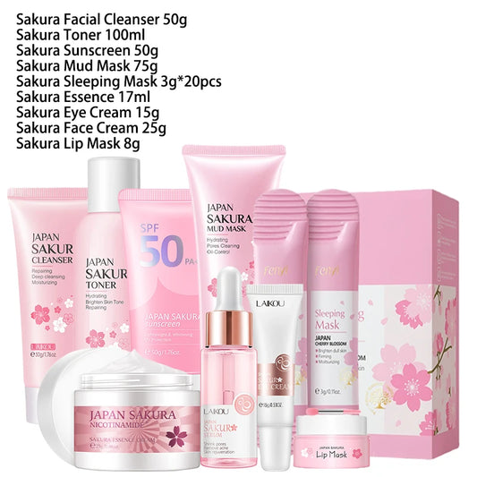Sakura 9pcs Facial Skincare Set