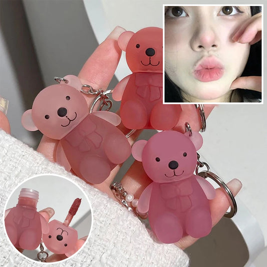 Cute Bear Keychain Lip Glaze - Waterproof Lasting Matte Lipstick & Tint