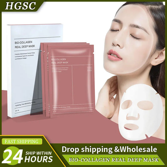 4/5/10PCs Bio Collagen Face Mask Moisturizing Refreshing Brightening Face Skin Care