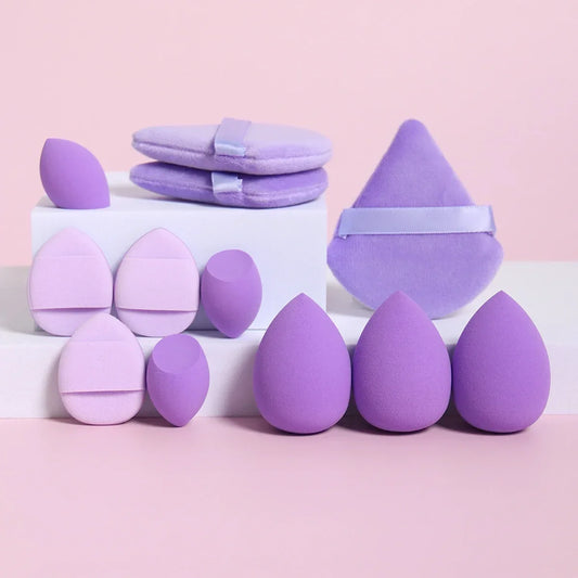 12pcs All-Purpose Makeup Sponge Set - Powder , Air Cushion & Beauty Eggs