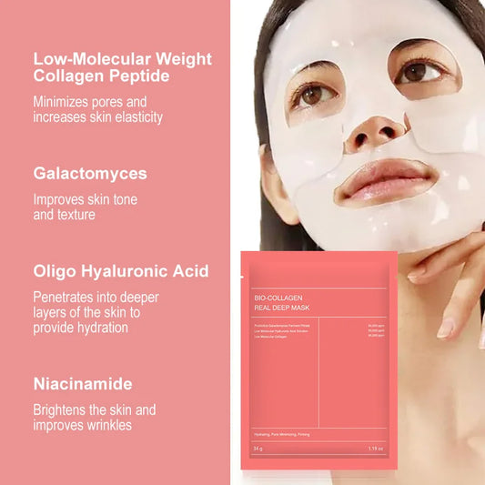 5 Pcs Bio Collagen Moisturizing & Brightening Face Mask