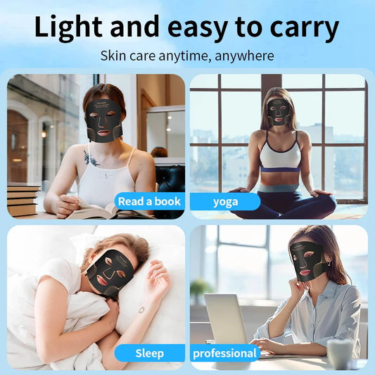 7 Color LED Face Mask & Neck Mask - Wireless  Red Light Therapy for Anti-Aging, Wrinkles, Skin Rejuvenation